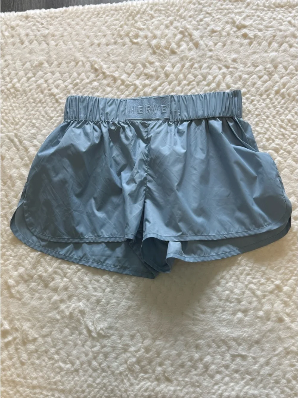 Hervé by Herve Leger Nylon Athletic Shorts - Powder Blue - Size S - Picture 2 of 11